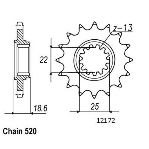 520-0056/50-32133-15 Kawasaki Z 750/Z800 - 15 Ön Dişli