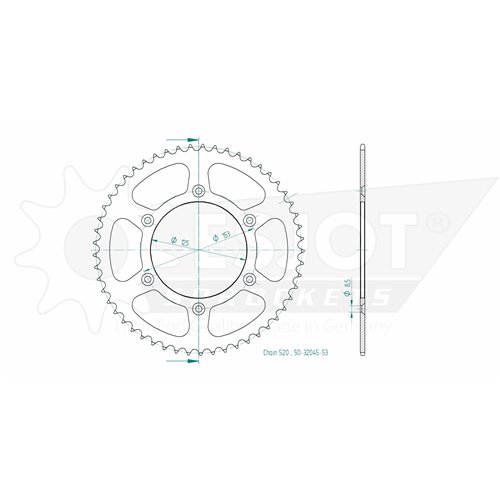 521-0082/50-32045-53 CRF 250 X - 53 Arka Dişli