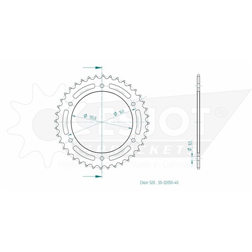 521-0085/50-32050-40 BMW G310 GS/R - 40 Arka Dişli