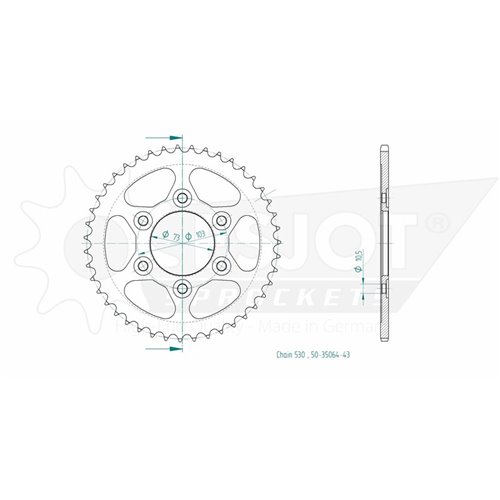 521-0090/50-35064-43 MULTİSTRADA 1200 - 43 ARKA DİŞLİ