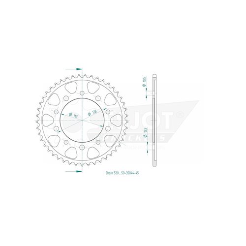 521-0091/50-35044-45 Honda CB 1100 - 45 Arka Dişli