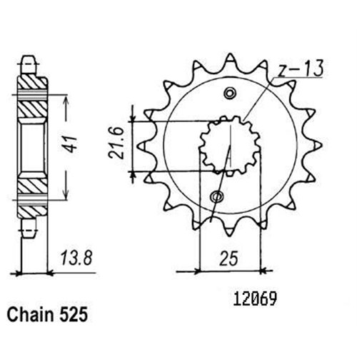 520-0004/50-29005-15 Honda XL 600/700 - 15 Ön Dişli