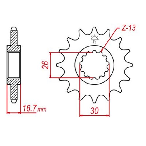 520-0014/50-29017-15S Honda CBR 600 RR/650 F - 15 Ön Dişli